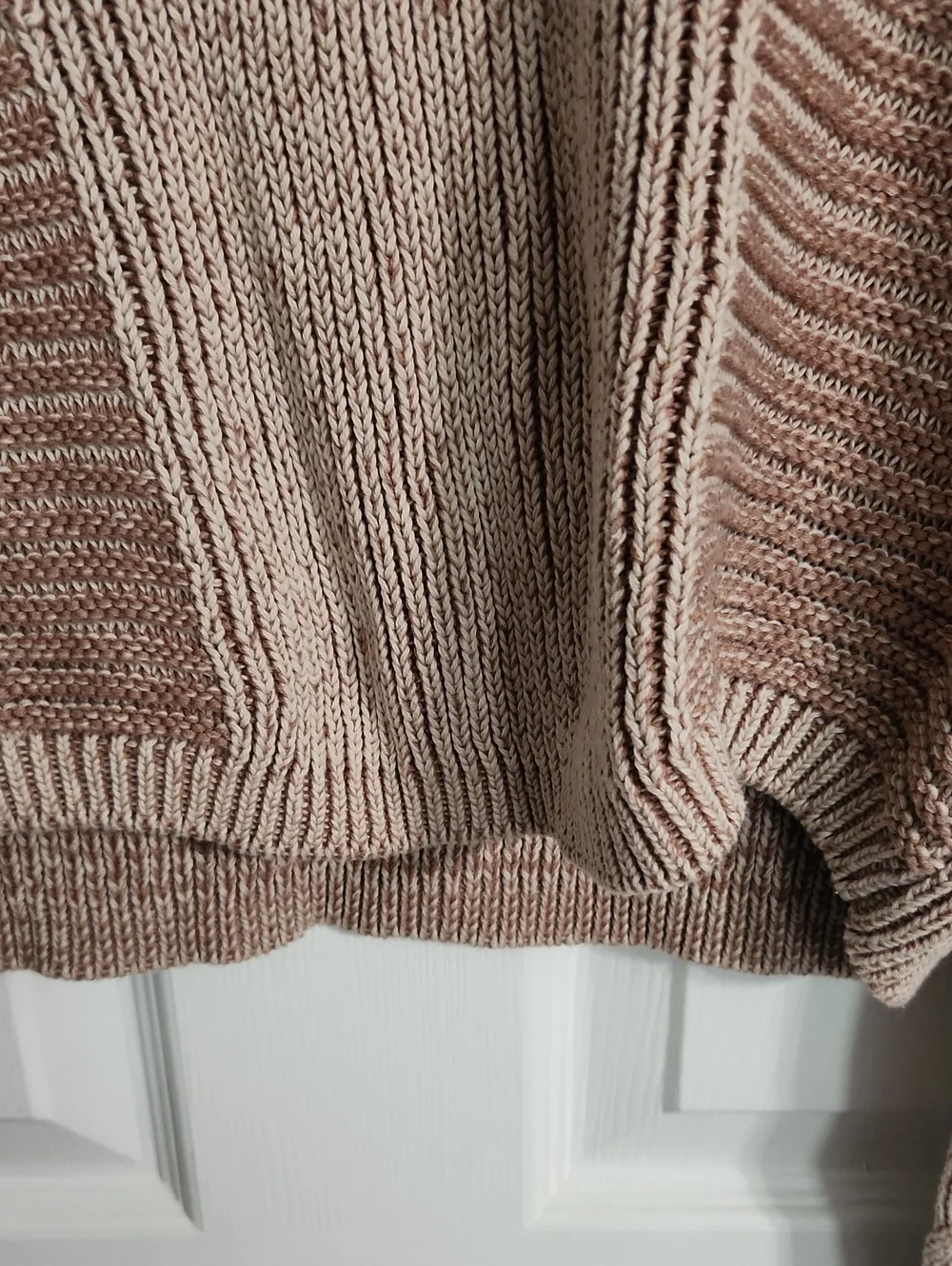 NWOT. Free People When It Rains V-neck Sweater Sz. Medium In Toast Combo